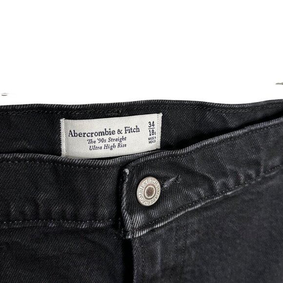 Abercrombie & Fitch Ultra High Rise The 90s Straight Plus Size 34/18S Curvy Love - Picture 3 of 9